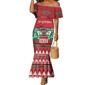 Afro Kenya Christmas Mermaid Dress Head Lion - Heri ya Krismasi