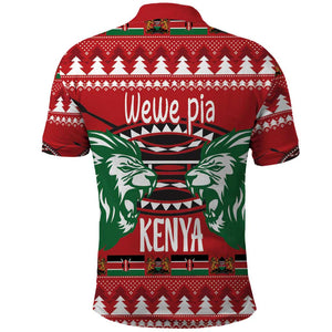 Afro Kenya Christmas Polo Shirt Head Lion - Heri ya Krismasi