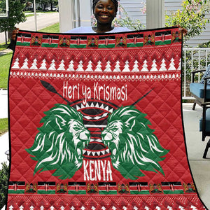 Afro Kenya Christmas Quilt Head Lion - Heri ya Krismasi