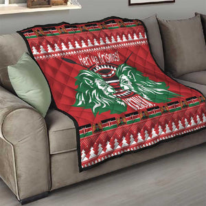 Afro Kenya Christmas Quilt Head Lion - Heri ya Krismasi