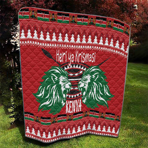 Afro Kenya Christmas Quilt Head Lion - Heri ya Krismasi