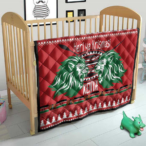 Afro Kenya Christmas Quilt Head Lion - Heri ya Krismasi