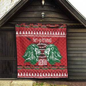 Afro Kenya Christmas Quilt Head Lion - Heri ya Krismasi