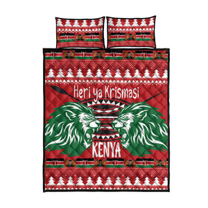 Afro Kenya Christmas Quilt Bed Set Head Lion - Heri ya Krismasi