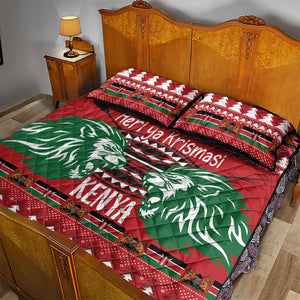 Afro Kenya Christmas Quilt Bed Set Head Lion - Heri ya Krismasi