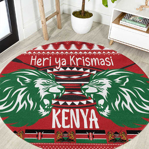 Afro Kenya Christmas Round Carpet Head Lion - Heri ya Krismasi