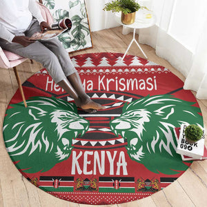 Afro Kenya Christmas Round Carpet Head Lion - Heri ya Krismasi