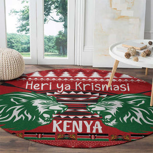 Afro Kenya Christmas Round Carpet Head Lion - Heri ya Krismasi