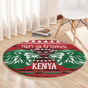 Afro Kenya Christmas Round Carpet Head Lion - Heri ya Krismasi