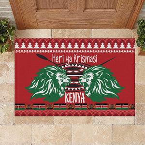 Afro Kenya Christmas Rubber Doormat Head Lion - Heri ya Krismasi