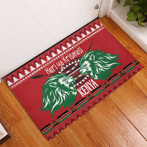 Afro Kenya Christmas Rubber Doormat Head Lion - Heri ya Krismasi