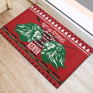 Afro Kenya Christmas Rubber Doormat Head Lion - Heri ya Krismasi