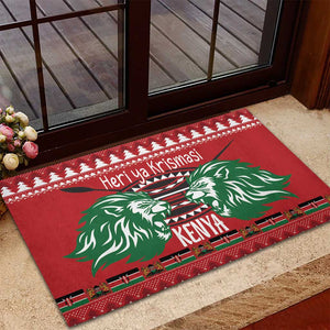 Afro Kenya Christmas Rubber Doormat Head Lion - Heri ya Krismasi