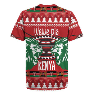 Afro Kenya Christmas Rugby Jersey Head Lion - Heri ya Krismasi