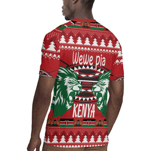 Afro Kenya Christmas Rugby Jersey Head Lion - Heri ya Krismasi