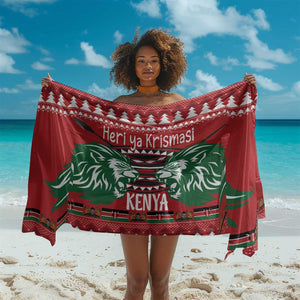 Afro Kenya Christmas Sarong Head Lion - Heri ya Krismasi