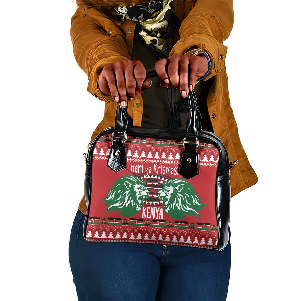 Afro Kenya Christmas Shoulder Handbag Head Lion - Heri ya Krismasi