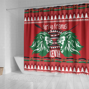 Afro Kenya Christmas Shower Curtain Head Lion - Heri ya Krismasi