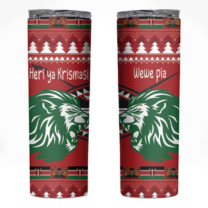 Afro Kenya Christmas Skinny Tumbler Head Lion - Heri ya Krismasi