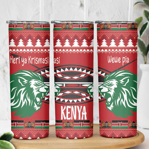 Afro Kenya Christmas Skinny Tumbler Head Lion - Heri ya Krismasi