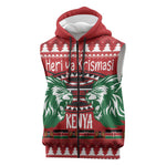 Afro Kenya Christmas Sleeveless Zip Hoodie Head Lion - Heri ya Krismasi - African Pride
