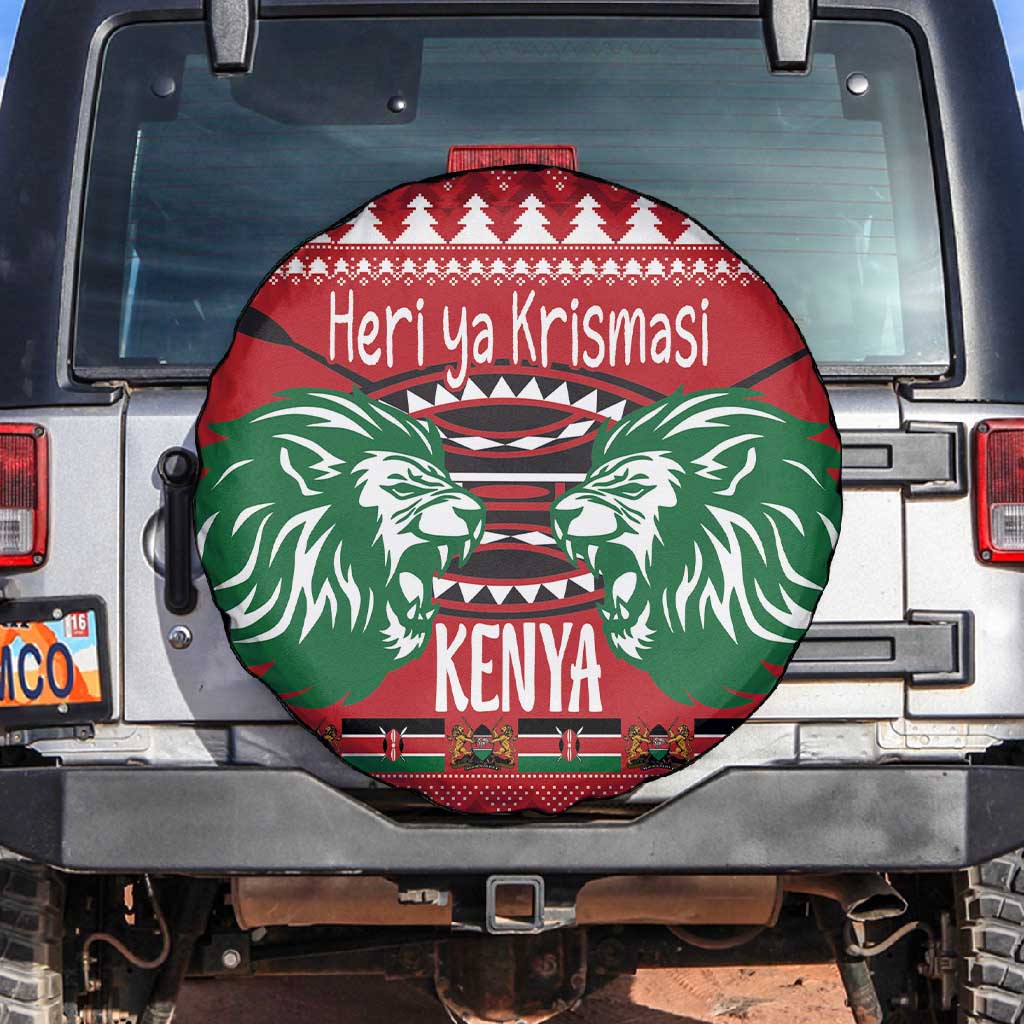 Afro Kenya Christmas Spare Tire Cover Head Lion - Heri ya Krismasi