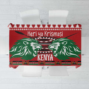 Afro Kenya Christmas Tablecloth Head Lion - Heri ya Krismasi