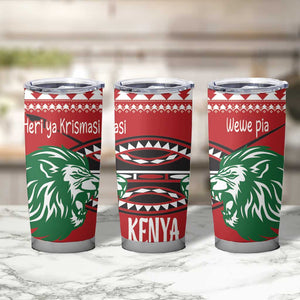 Afro Kenya Christmas Tumbler Cup Head Lion - Heri ya Krismasi