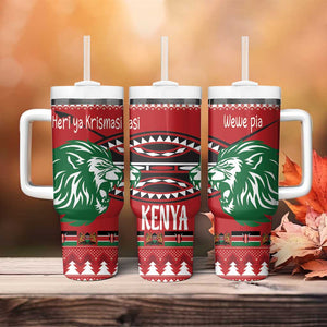 Afro Kenya Christmas Tumbler With Handle Head Lion - Heri ya Krismasi