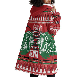 Afro Kenya Christmas Wearable Blanket Hoodie Head Lion - Heri ya Krismasi