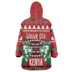 Afro Kenya Christmas Wearable Blanket Hoodie Head Lion - Heri ya Krismasi