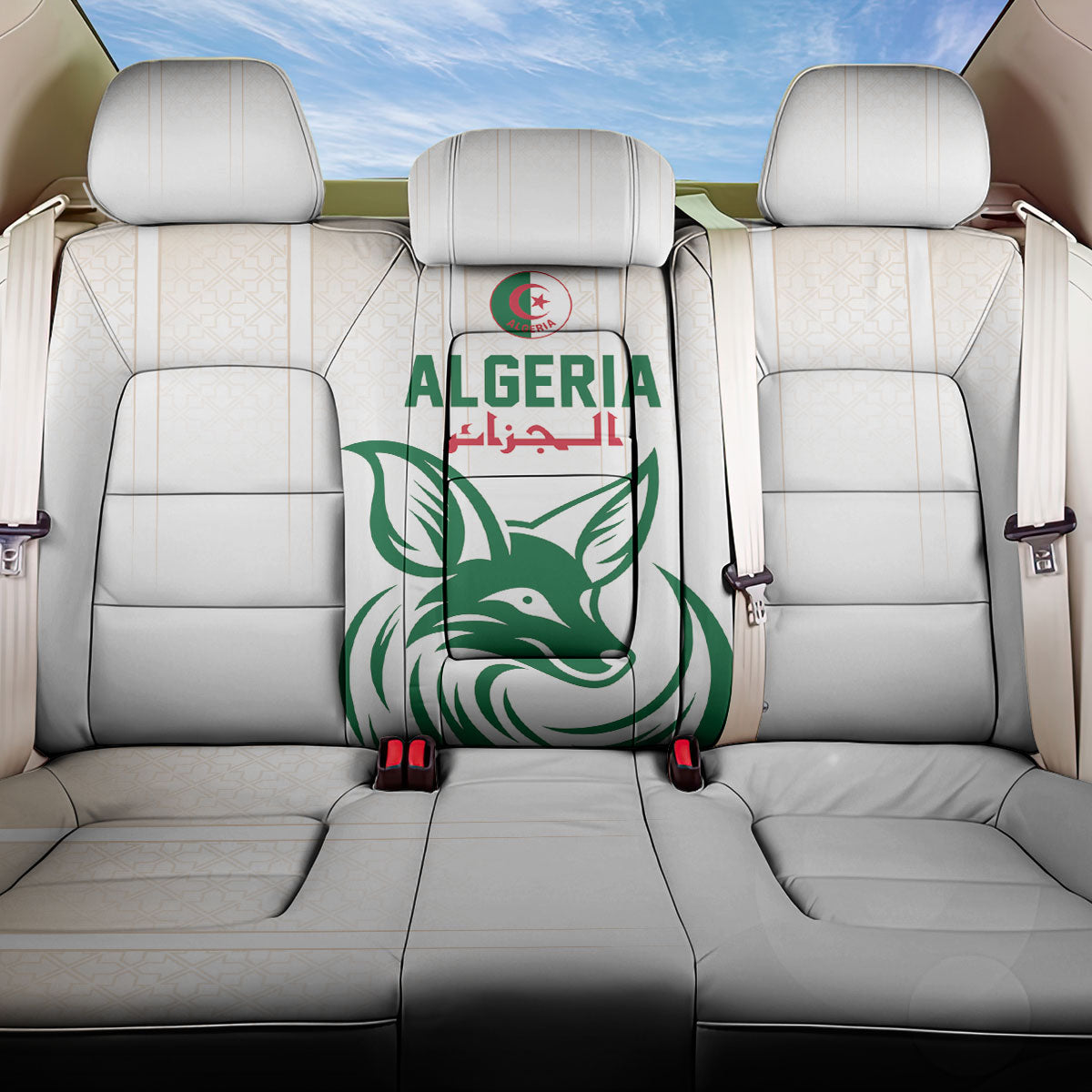 World Football 2026 Algeria Back Car Seat Cover Les Fennecs Desert Fox Pride