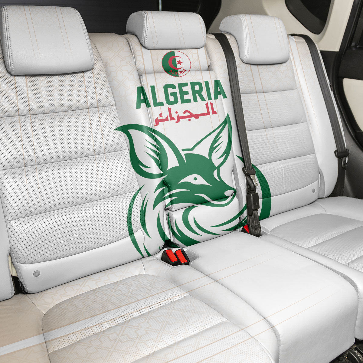 World Football 2026 Algeria Back Car Seat Cover Les Fennecs Desert Fox Pride