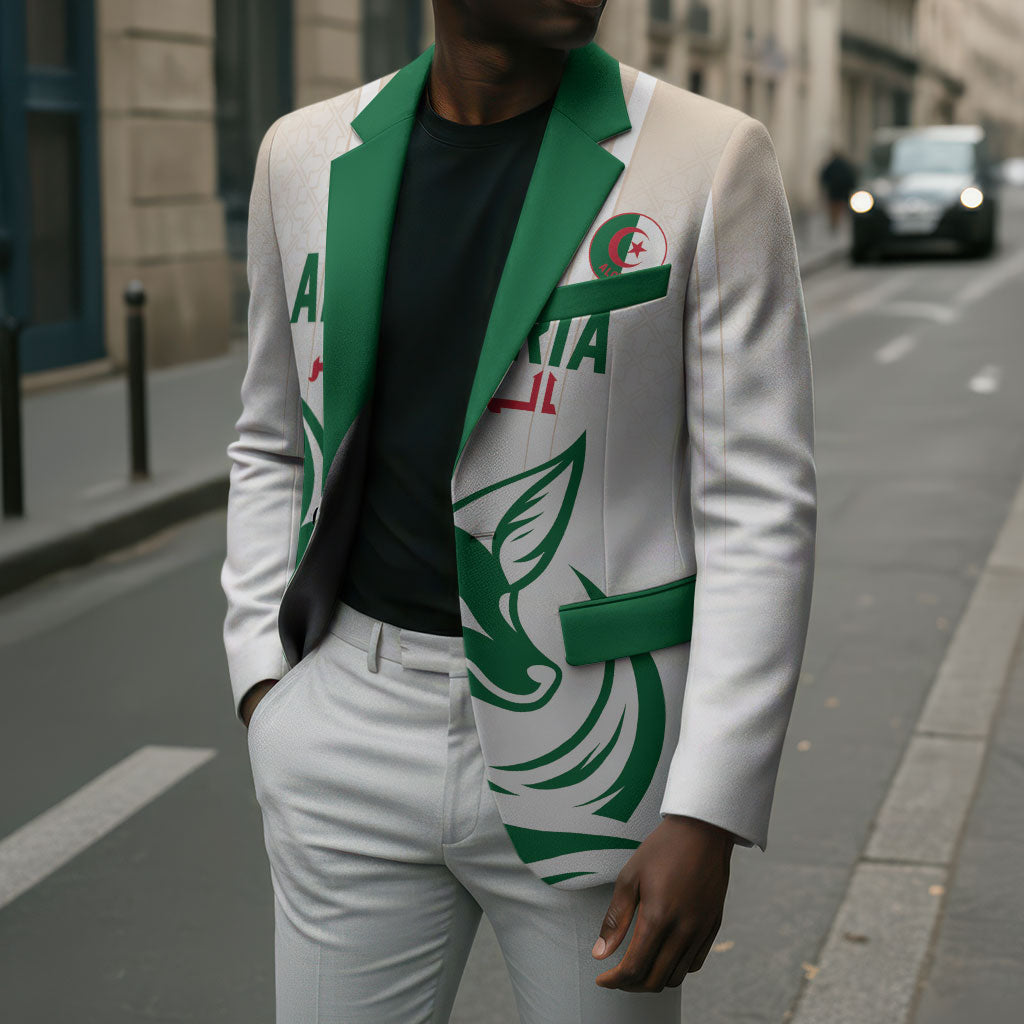 Custom World Football 2026 Algeria Blazer Les Fennecs Desert Fox Pride