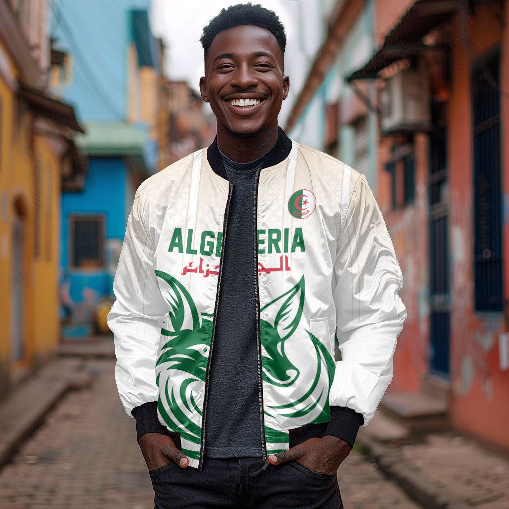 Custom World Football 2026 Algeria Bomber Jacket Les Fennecs Desert Fox Pride