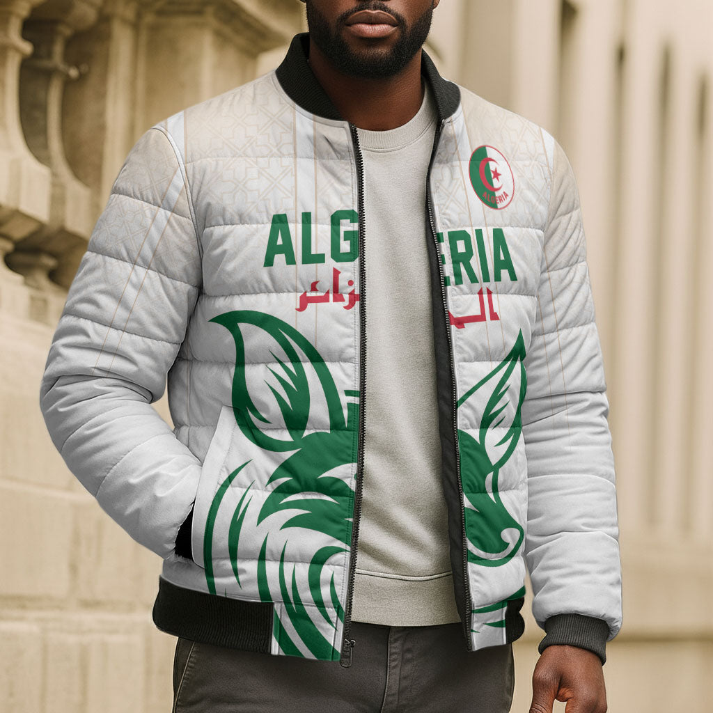 Custom World Football 2026 Algeria Bomber Puffer Jacket Les Fennecs Desert Fox Pride