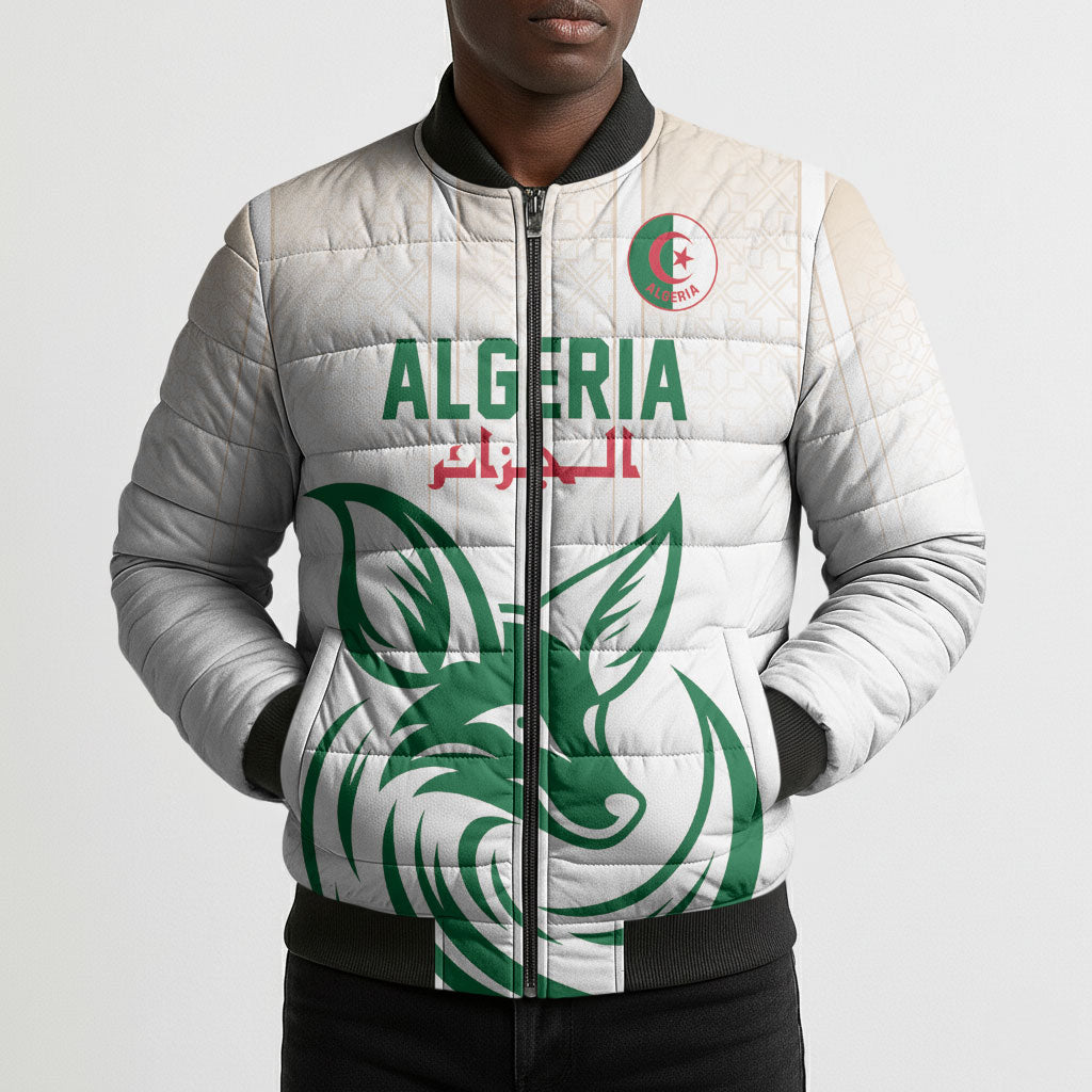 Custom World Football 2026 Algeria Bomber Puffer Jacket Les Fennecs Desert Fox Pride