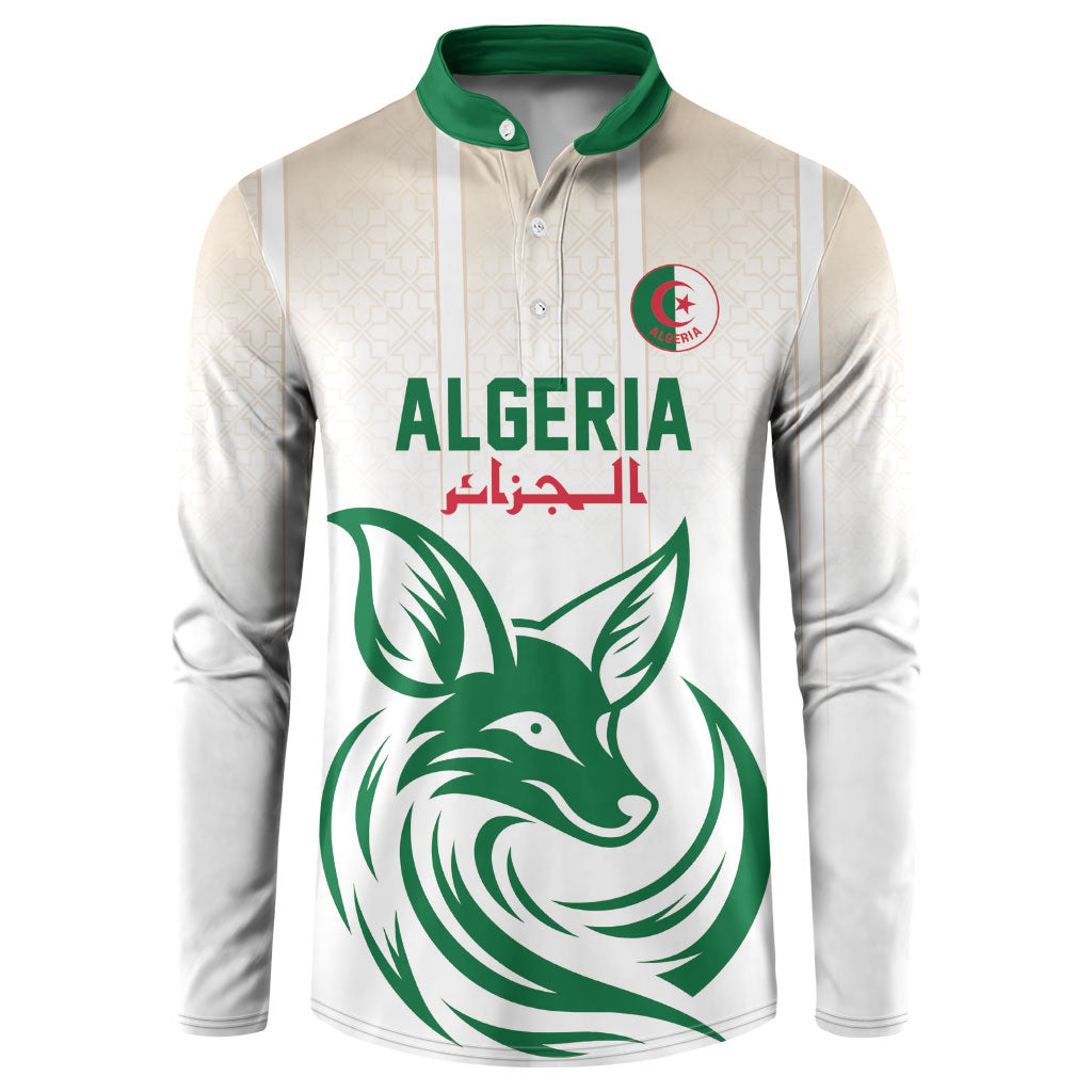 Custom World Football 2026 Algeria Button Sweatshirt Les Fennecs Desert Fox Pride