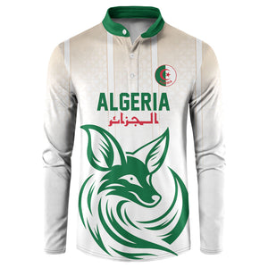 Custom World Football 2026 Algeria Button Sweatshirt Les Fennecs Desert Fox Pride