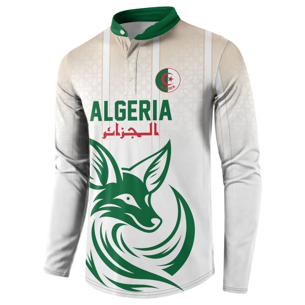 Custom World Football 2026 Algeria Button Sweatshirt Les Fennecs Desert Fox Pride