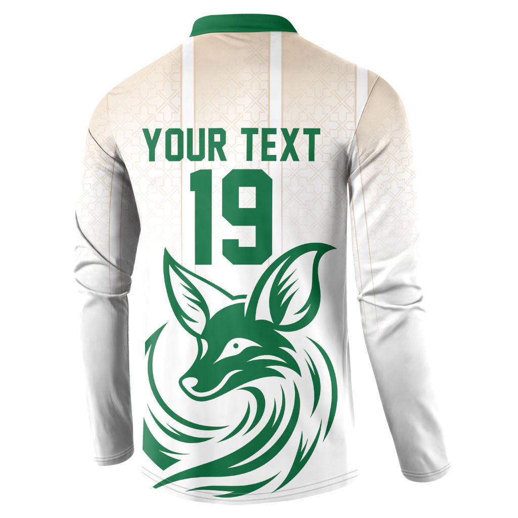 Custom World Football 2026 Algeria Button Sweatshirt Les Fennecs Desert Fox Pride