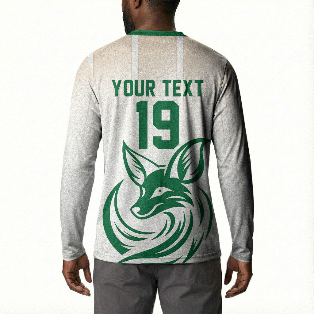 Custom World Football 2026 Algeria Button Sweatshirt Les Fennecs Desert Fox Pride