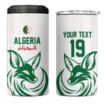 Custom World Football 2026 Algeria 4 in 1 Can Cooler Tumbler Les Fennecs Desert Fox Pride