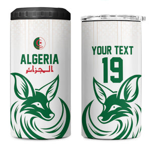 Custom World Football 2026 Algeria 4 in 1 Can Cooler Tumbler Les Fennecs Desert Fox Pride