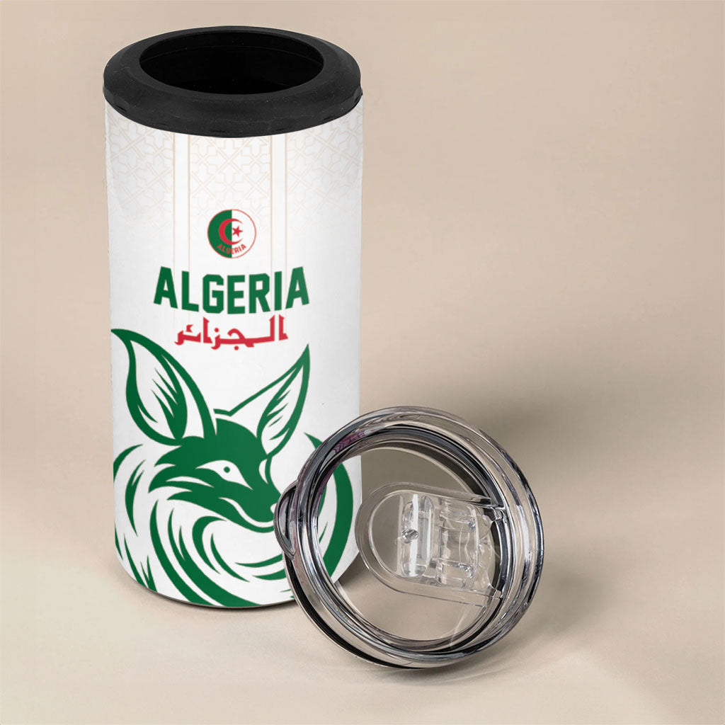 Custom World Football 2026 Algeria 4 in 1 Can Cooler Tumbler Les Fennecs Desert Fox Pride