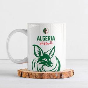 Custom World Football 2026 Algeria Ceramic Mug Les Fennecs Desert Fox Pride