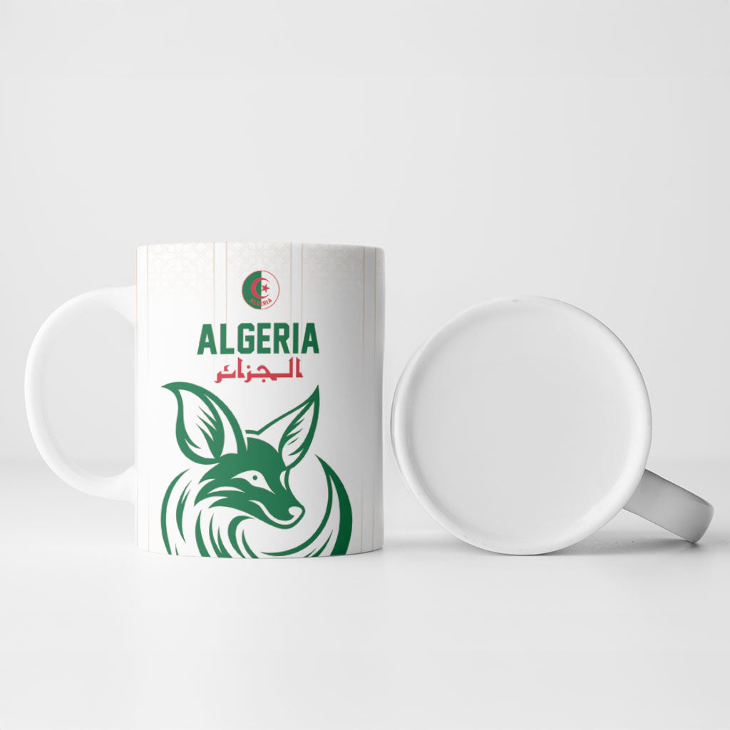 Custom World Football 2026 Algeria Ceramic Mug Les Fennecs Desert Fox Pride