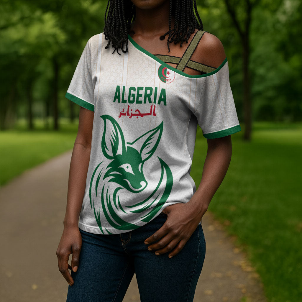 Custom World Football 2026 Algeria Cross Shoulder Shirt Les Fennecs Desert Fox Pride