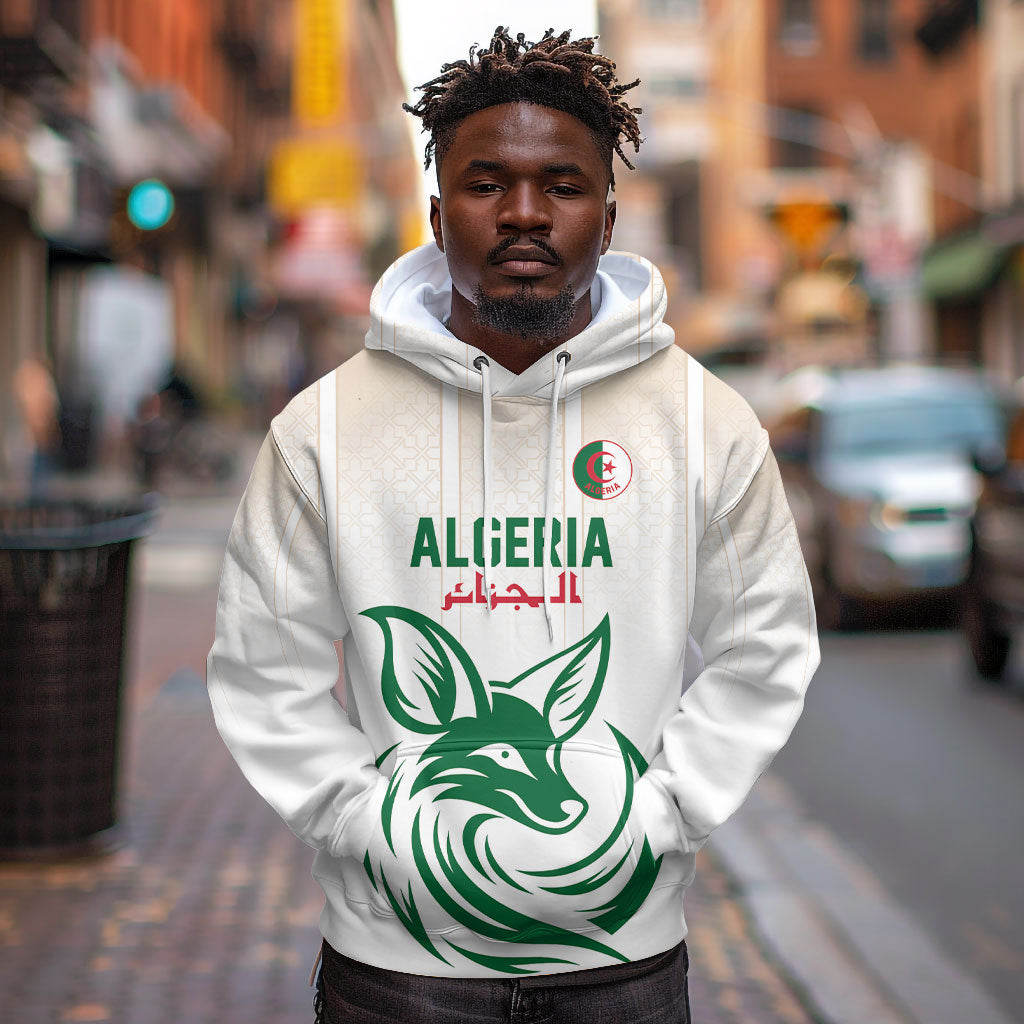 Custom World Football 2026 Algeria Hoodie Les Fennecs Desert Fox Pride