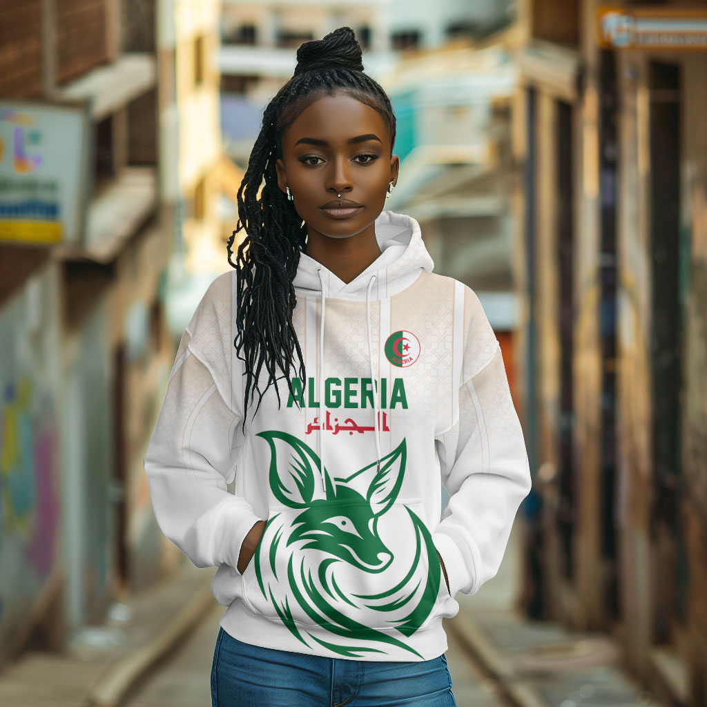 Custom World Football 2026 Algeria Hoodie Les Fennecs Desert Fox Pride